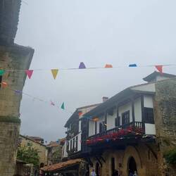 Entering Santillana Del Mar with the festivities in full swing