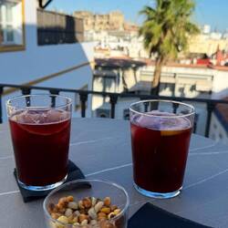 We discovered a nice refreshing pre dinner drink- Tinto de Verano-red wine with lemon soda.