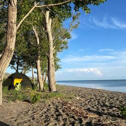 Camped by lake Sevan