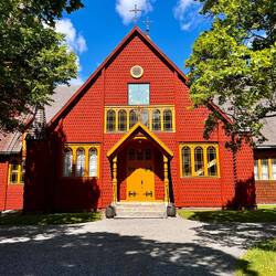Die Kirche in Kopparberg, ganz aus Holz, fast 400 Jahre alt
