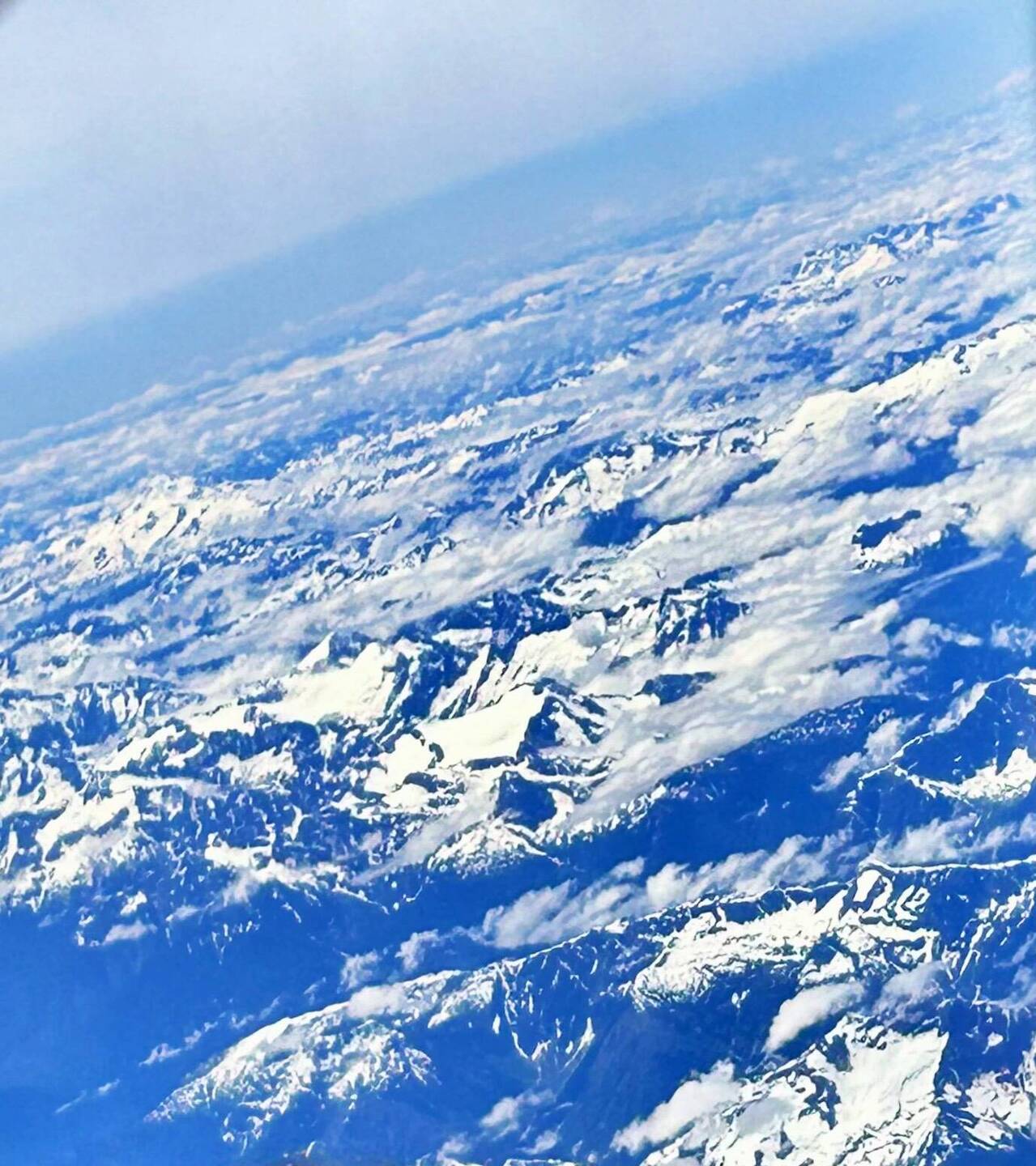 View of the mountains from the plane