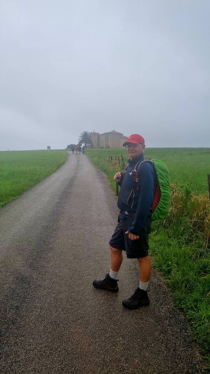 Walking in the misty rain