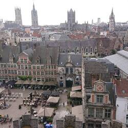 Ghent Old Town from Gravensteen Castle