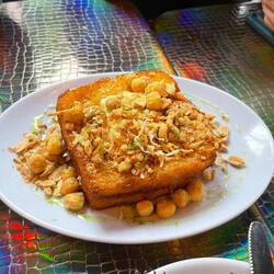 Hong Kong toast with capt crunch and pandan