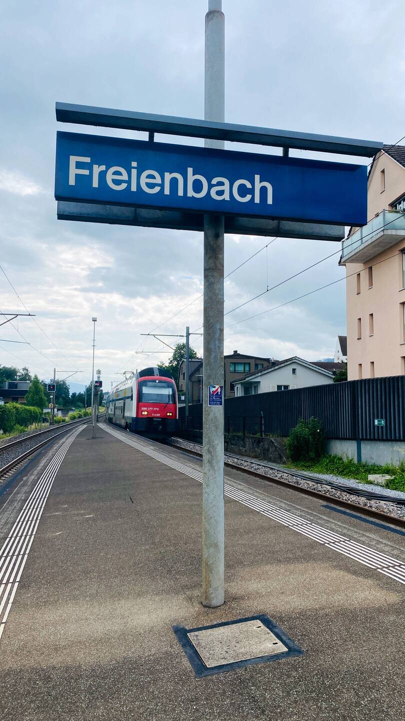 Pünktlich triff die S 8 in Freienbach ein
