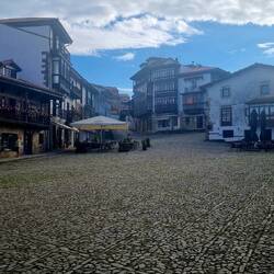 This plaza was deserted Sunday morning