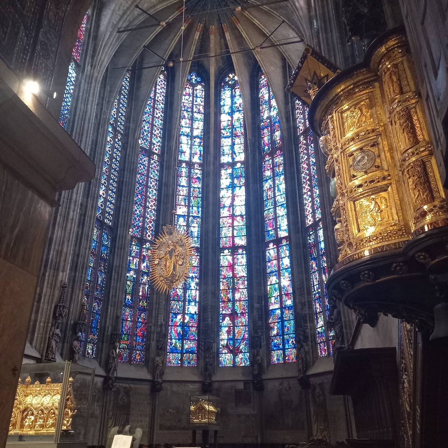 Aachen Cathedral (Charlemagne remains are in the rear gold shrine)