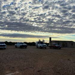 The troops in their troop vehicles