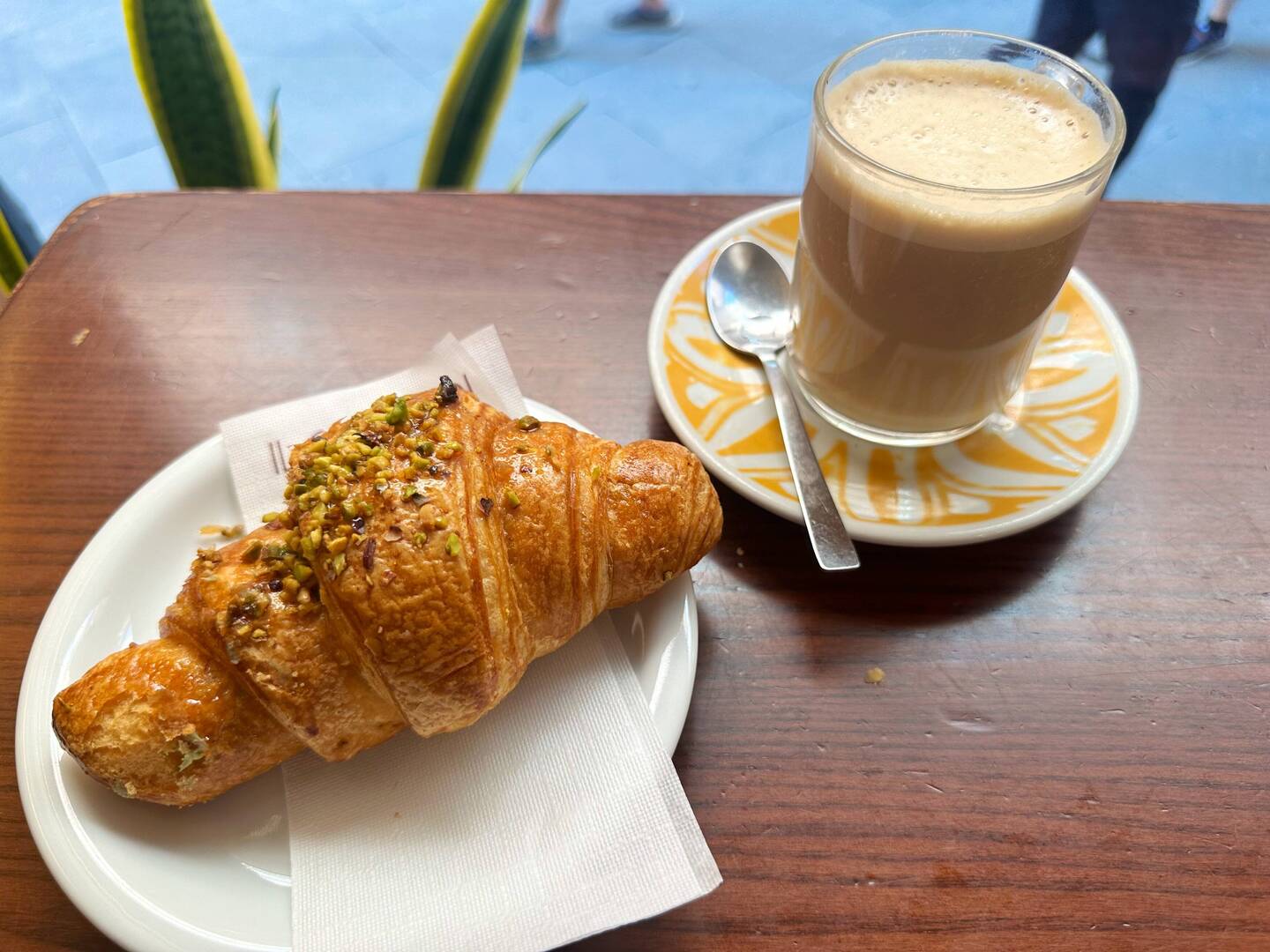 Second breakfast featured a pistachio-cream filled pastry, and OMG. Too rich to finish but so good.