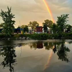 It sprinkled just long enough to get a rainbow
