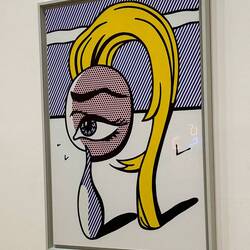 This is Roy Lichtenstein's Girl with Tear. There were a few pieces by him.