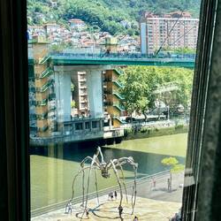 A glimpse of the sculpture of mama spider (eggs can be seen under her).