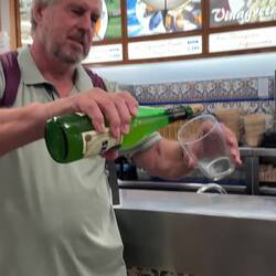 There is a special way to pour the cider to keep the fizz alive in the glass.