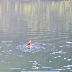 Luci dipping in lake bohinj (water temp of 16deg)