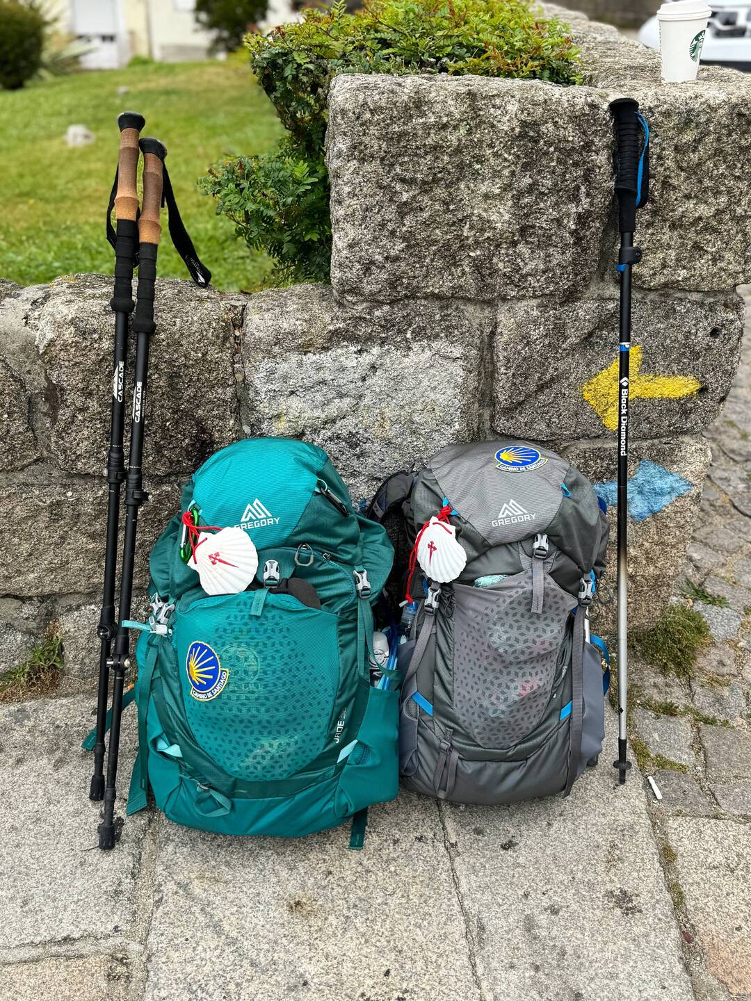 Our pilgrim shells in place and our credential in hand...We are ready