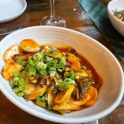 Rice cakes with mushrooms