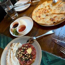 Scallion pancake and tartare