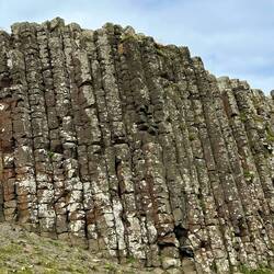 The hexagon columns made up the hills nearby too.