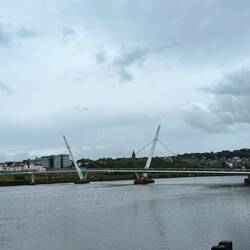 The Peace Bridge. Peace accords were reached in 1998 and this built in 2002.