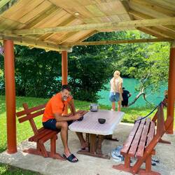 Kleiner Mittagssnack bevor wir den Grenzübergang ansteuern 😋😊