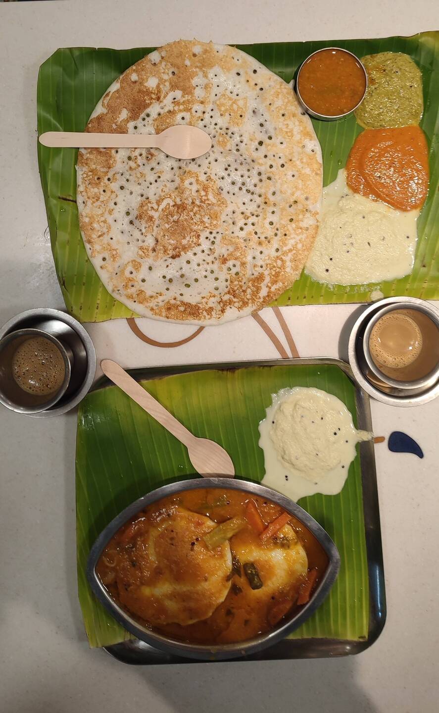Petit déj : Idly + uthapam
