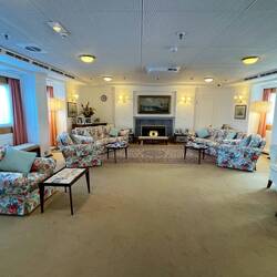 In the sitting room on the Britannia.