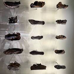 Some of the many shoes excavated from the digs
