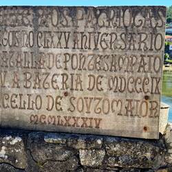 The sign in front of the very old and very cool bridge