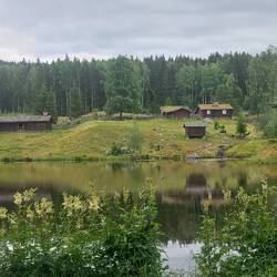 Looking across to the summer farm houses