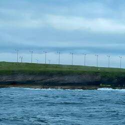 Windmill farms lining the landscape