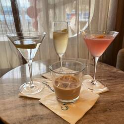 Lloy shouted us all our favourite drinks so she could use up her onboard credit.