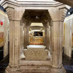 This is his tomb below in the mausoleum.