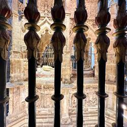 This is the side view of his tomb from the cathedral floor.