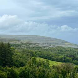 Limestone hills in the distance