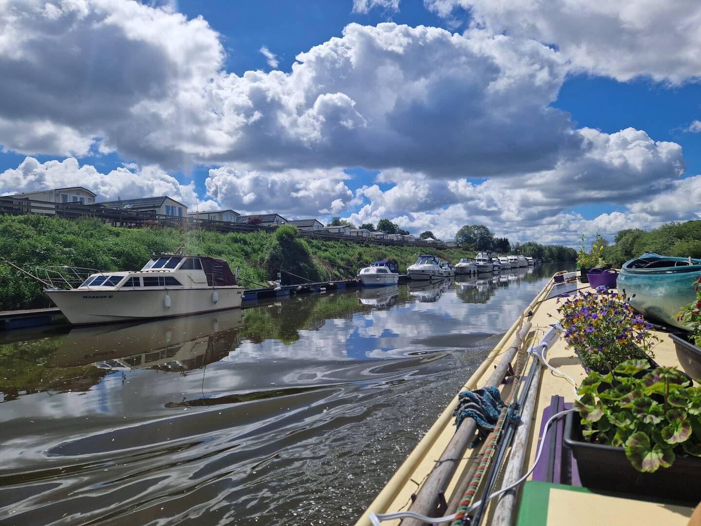 Cruisers at a caravan park. There are a far greater range of boats on the river.