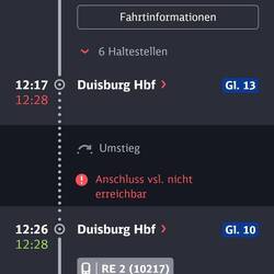 Das hat sich noch etwas weiter verschoben, weil wir noch Züge vorgelassen haben 😜