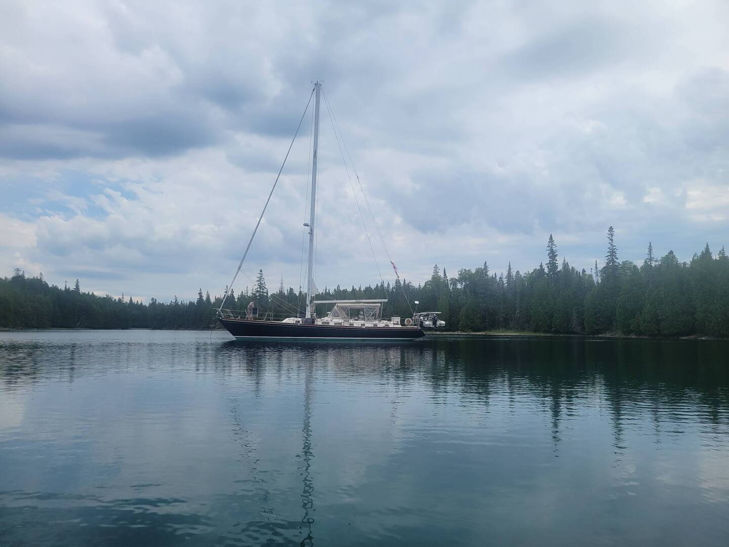 The Rita James at anchor.