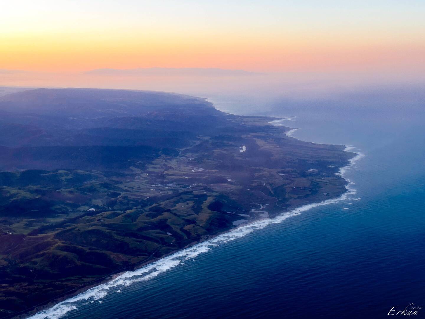 Land ahoy ... as we approach the California coast.
