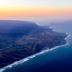 Land ahoy ... as we approach the California coast.