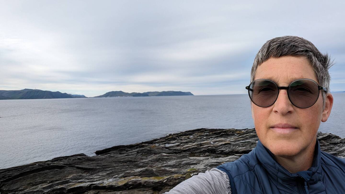 Hinter mir auf der Insel Magerøya ist das Nordkap