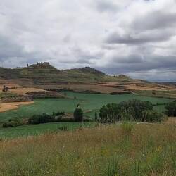 Die Hügel vor Puenta la Reina.