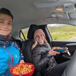 und es war so kalt und nass, dass wir im Auto noch gegessen haben