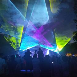 Rock concert with laser show