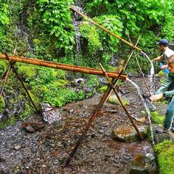 Ab zum Auftanken in die Berge mit Takashi, mit dem wir 2016 in Neuseeland geradelt sind.