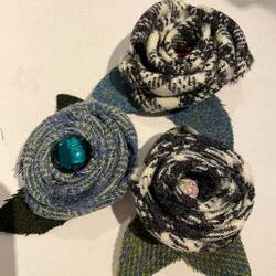 Jane, Lloy and my corsages we made out of Harris tweed.