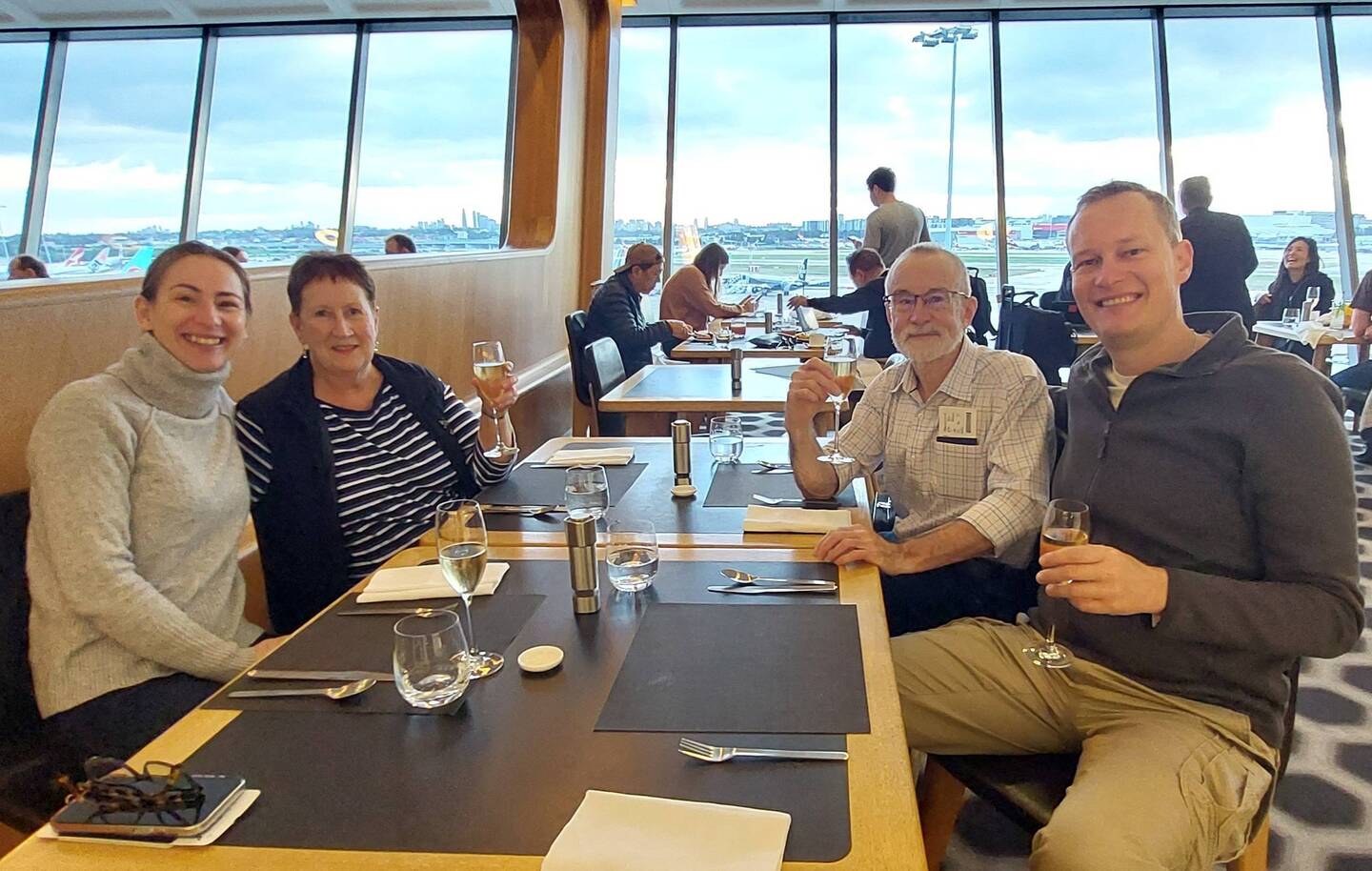 Breakfast in the First Class Lounge - a perk of travelling with P&J