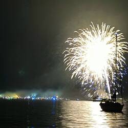 Fireworks over Boston Harbor