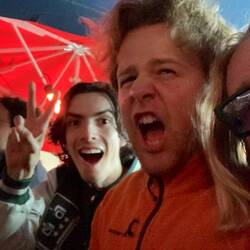 Josh and friends watching the Netherlands game