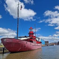 You don't see many lighthouse ships on the canal!