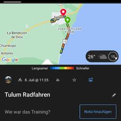 Meine heute zurückgelegte Strecke